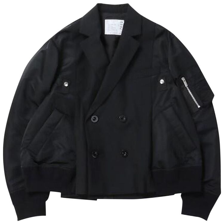 Sacai Suiting x Nylon Twill Jacket Black