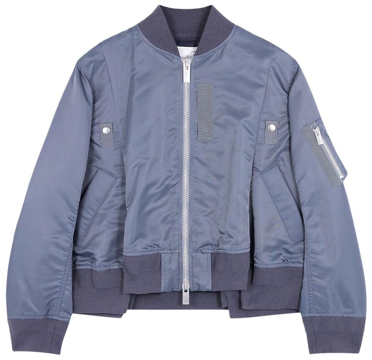 Sacai Nylon Twill Blouson Blue Grey