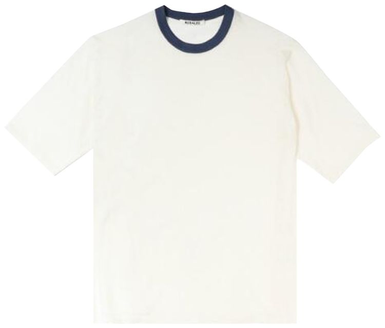 Auralee Hard Twist High Gauge Wool Silk Knit Tee Ivory