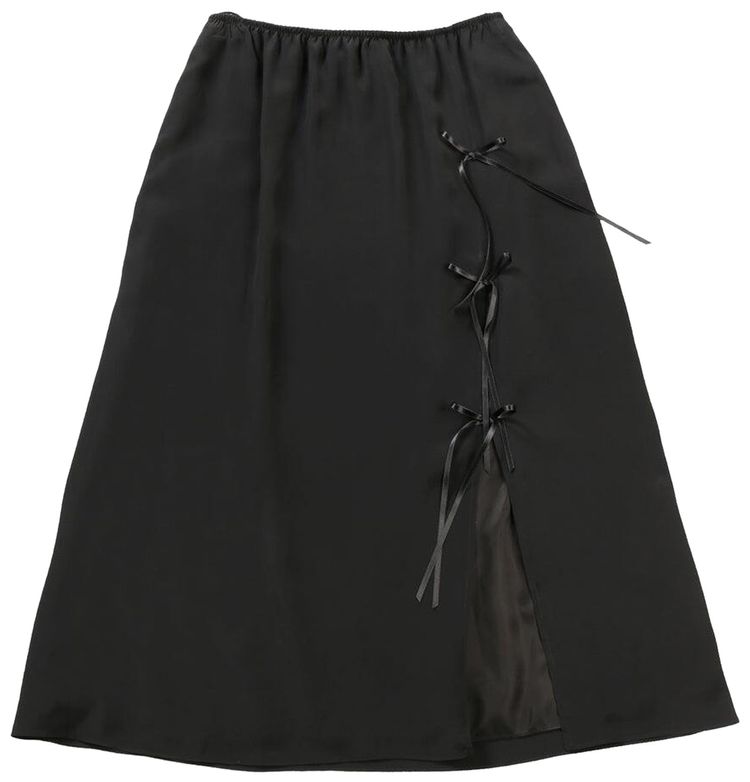 Simone Rocha Bow Slit Column Skirt Black