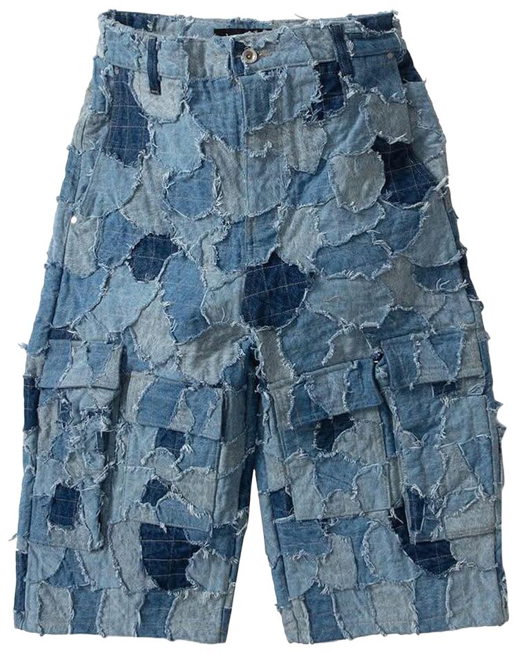 Who Decides War Denim Boro Cargo Shorts Sky