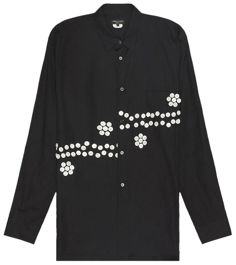 Comme des Garcons Homme Plus Button Details Long Sleeve Shirt Black