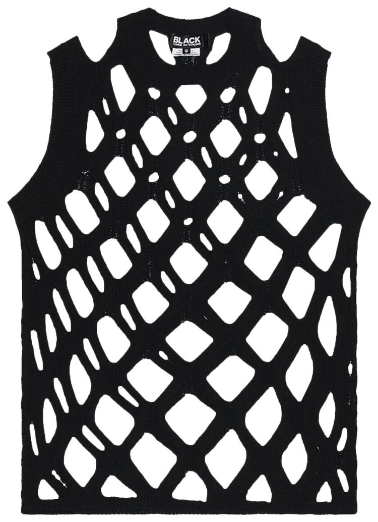Comme des Garcons Black Open Knit Long Sleeve Sweater Black