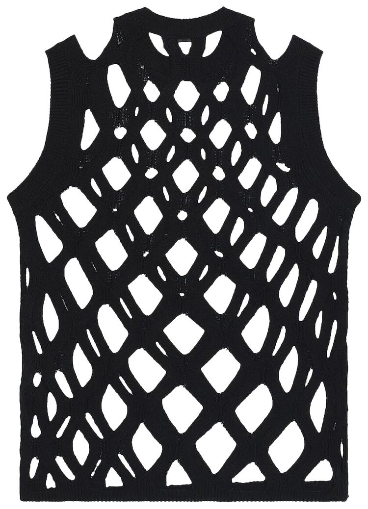 Comme des Garcons Black Open Knit Long Sleeve Sweater Black