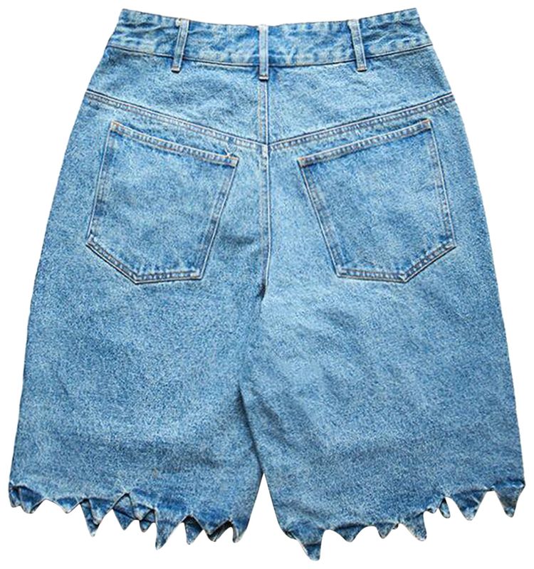 Aris Tatalovich Ripped Denim Shorts Blue