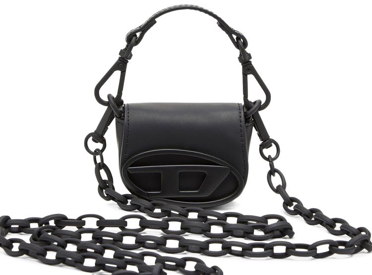 Diesel 1DR Chain XXS Leather Crossbody Bag Black