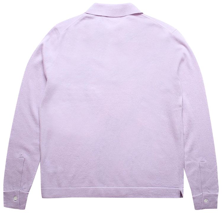 Glass Cypress Cashmere Long Sleeve Polo Purple