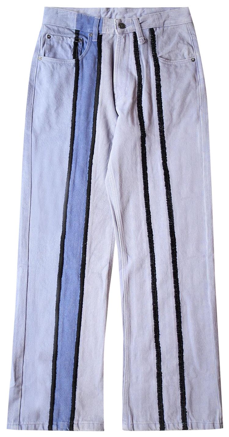 Glass Cypress Panelled Flare Denim Purple