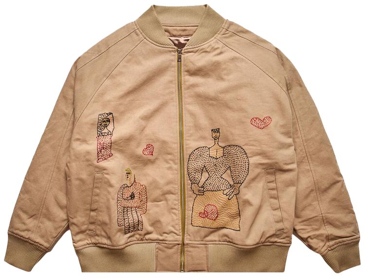 Glass Cypress Embroidered Motif Jacket Brown