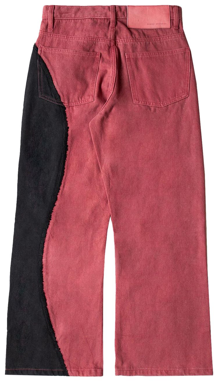 Glass Cypress Panelled Flare Denim Red