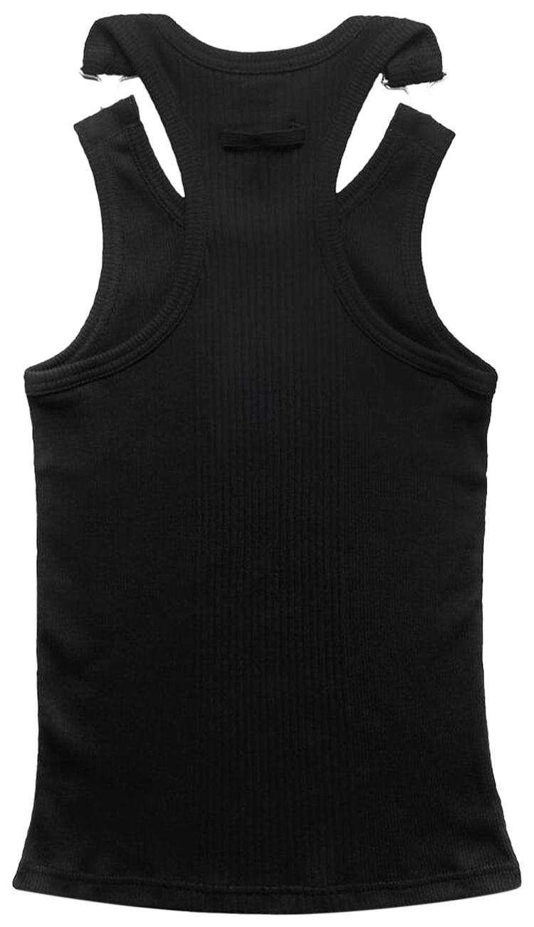 Jean Paul Gaultier Overall Buckle Ribbed Tank Top Black