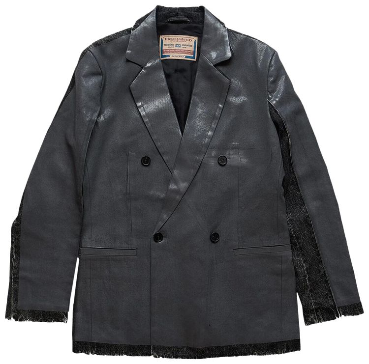 Diesel Denim Coated Blazer Grey