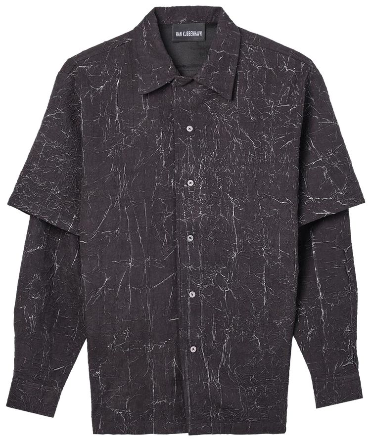 Han Kjbenhavn Wrinkled Two Layered Long Sleeve Shirt Black