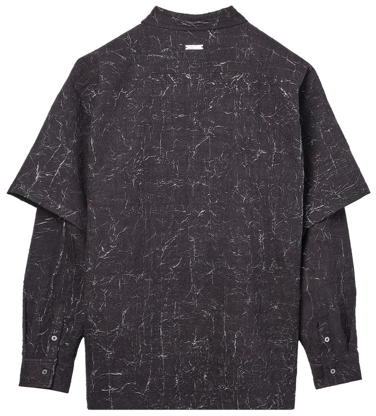 Han Kjbenhavn Wrinkled Two Layered Long Sleeve Shirt Black