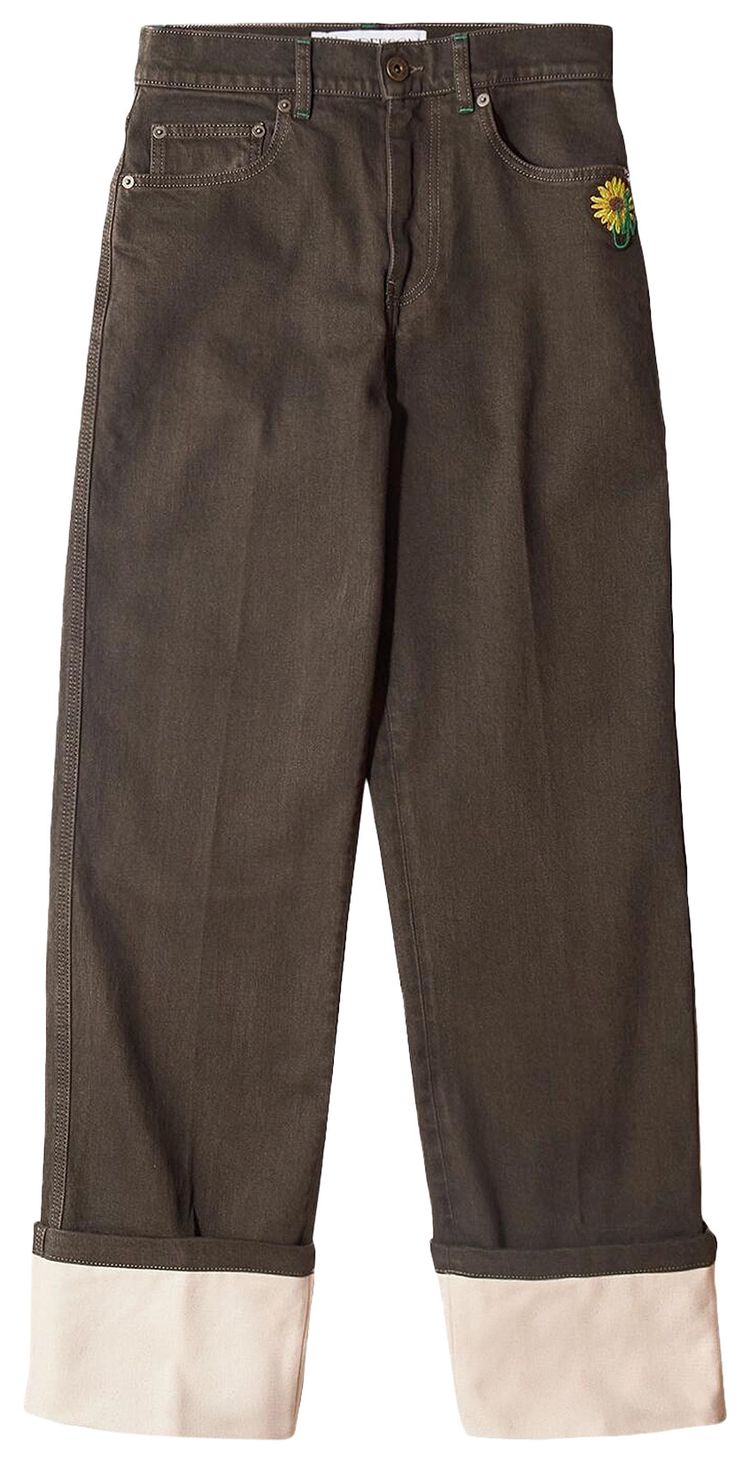 JW Anderson Contrast Turn Up Jeans Brown