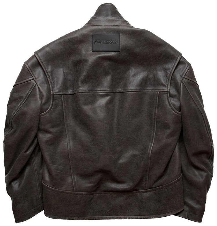 JW Anderson Curved Hem High Neck Jacket Brown