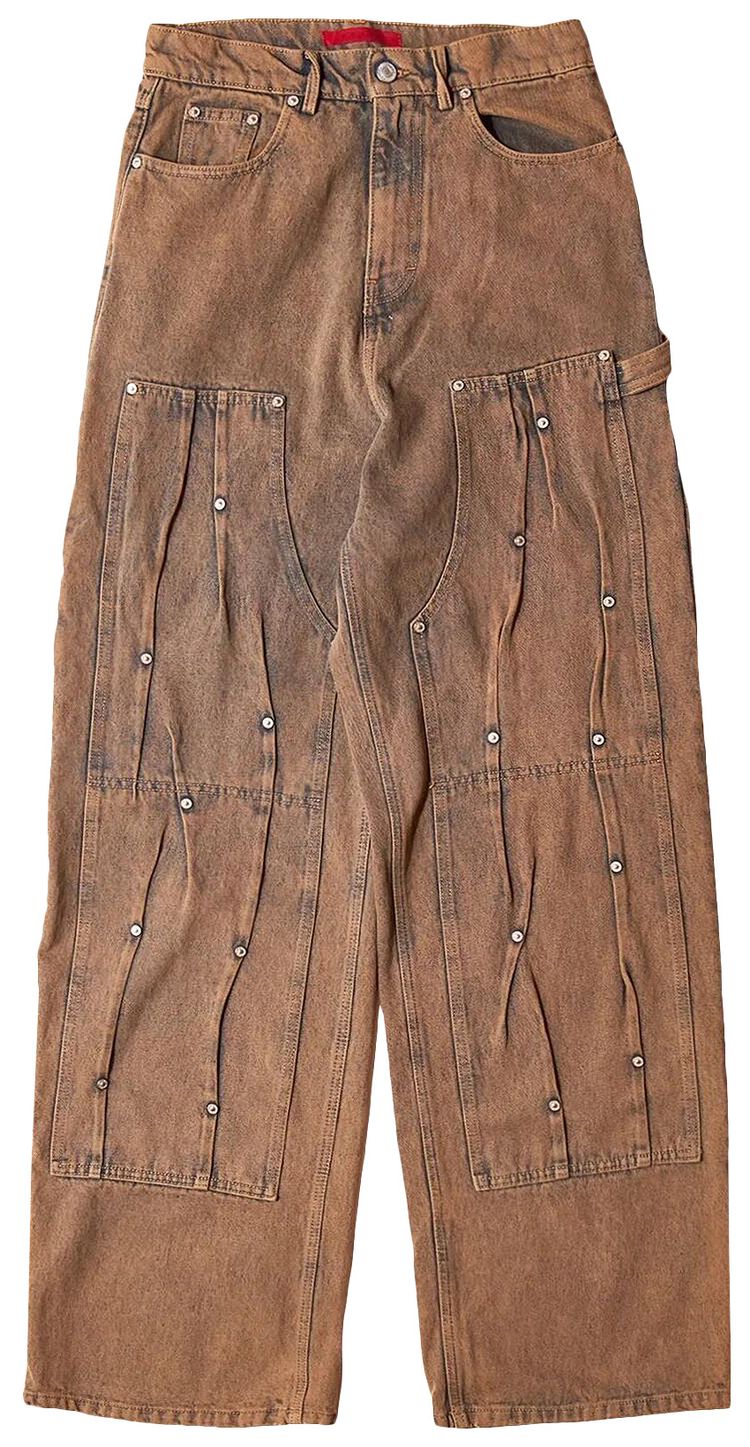 KUSIKOHC Workwear Multi Rivet Denim Brown