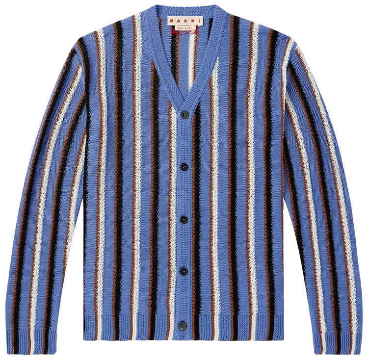 Marni Striped Knitted Cardigan Opal