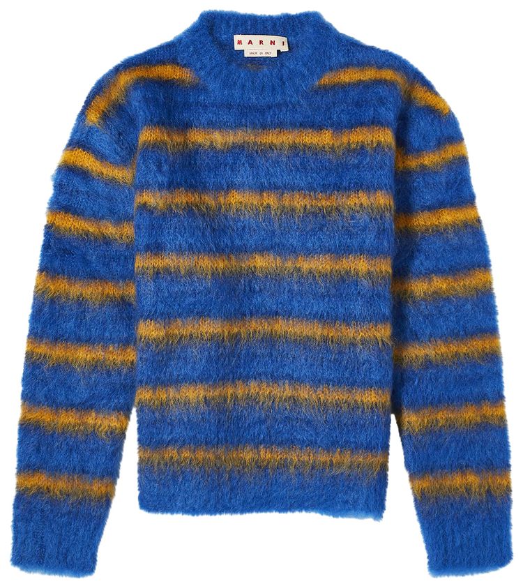 Marni Fuzzy Striped Sweater Blue