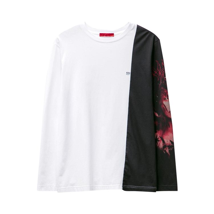 KUSIKOHC Color Block Long Sleeve T Shirt White