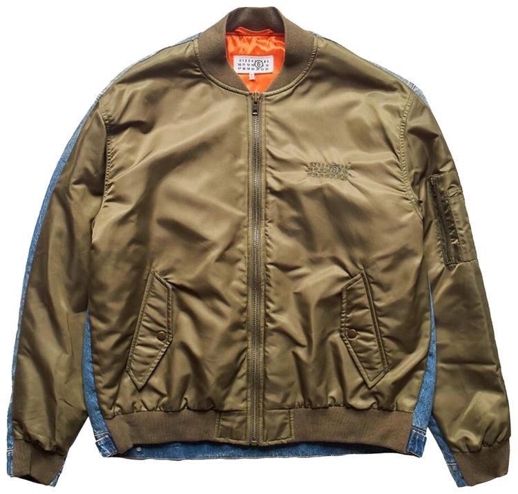 MM6 Maison Margiela Double Fabric Zip Bomber Jacket Green