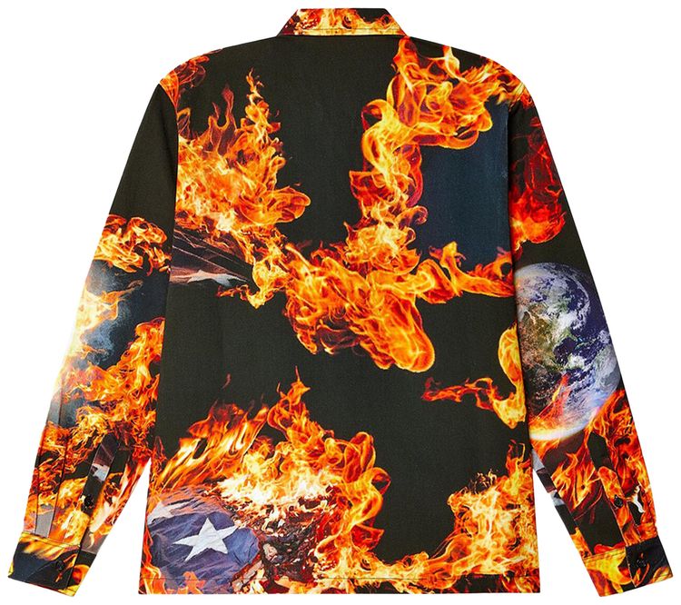 Sky High Farm Workwear World Is Burning Work Shirt Multicolor