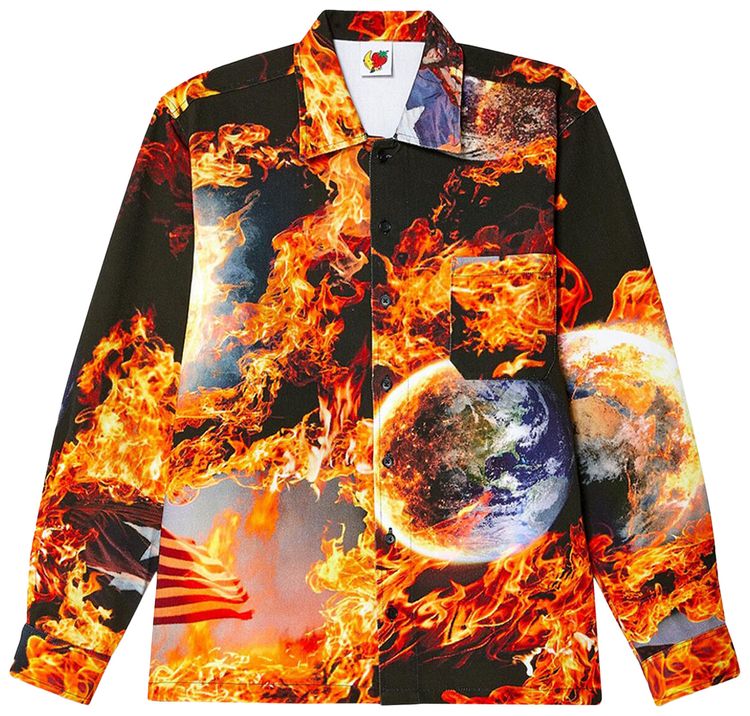 Sky High Farm Workwear World Is Burning Work Shirt Multicolor