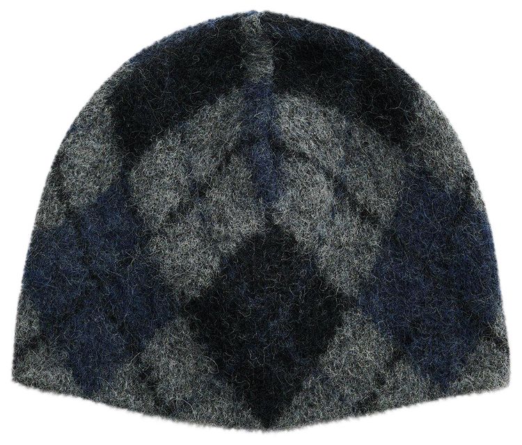 Our Legacy Argyle Pattern Beanie Grey