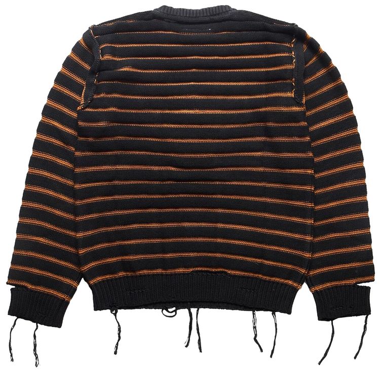 MM6 Maison Margiela Striped Distressed Sweater Black