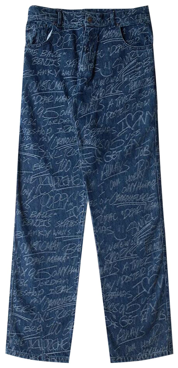 Sky High Farm Workwear KS Graffati Straight Leg Jeans Blue