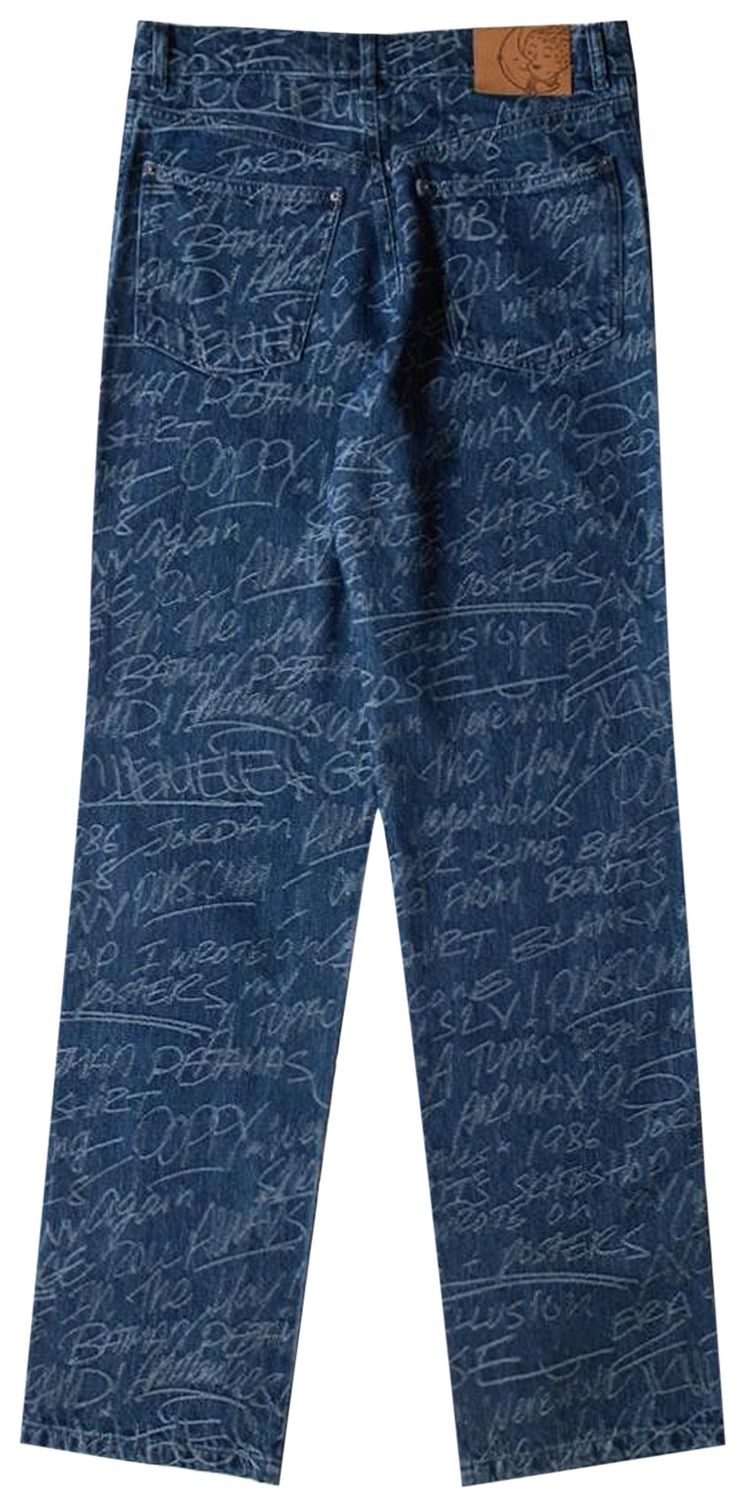 Sky High Farm Workwear KS Graffati Straight Leg Jeans Blue