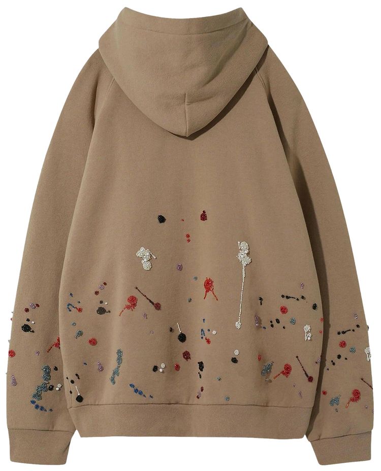 Undercover Bead Embellished Hoodie Tan