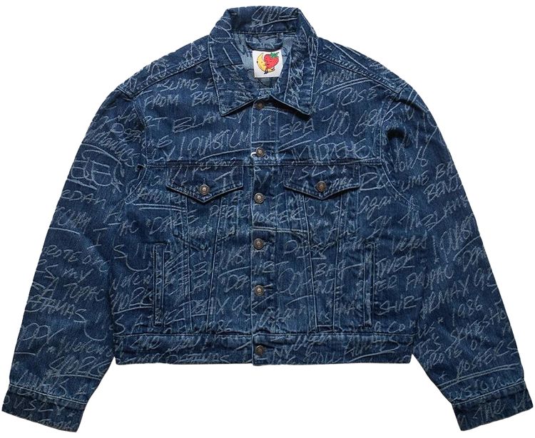 Sky High Farm Workwear KS Graffiti Denim Jacket Blue