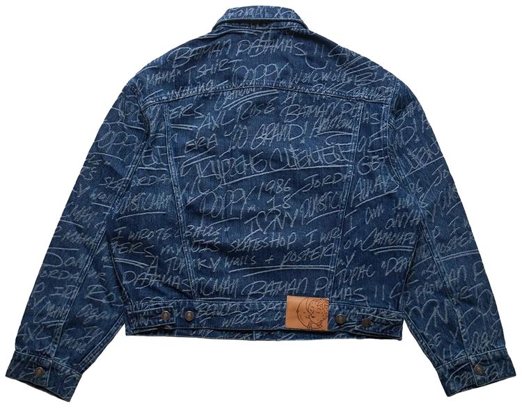 Sky High Farm Workwear KS Graffiti Denim Jacket Blue