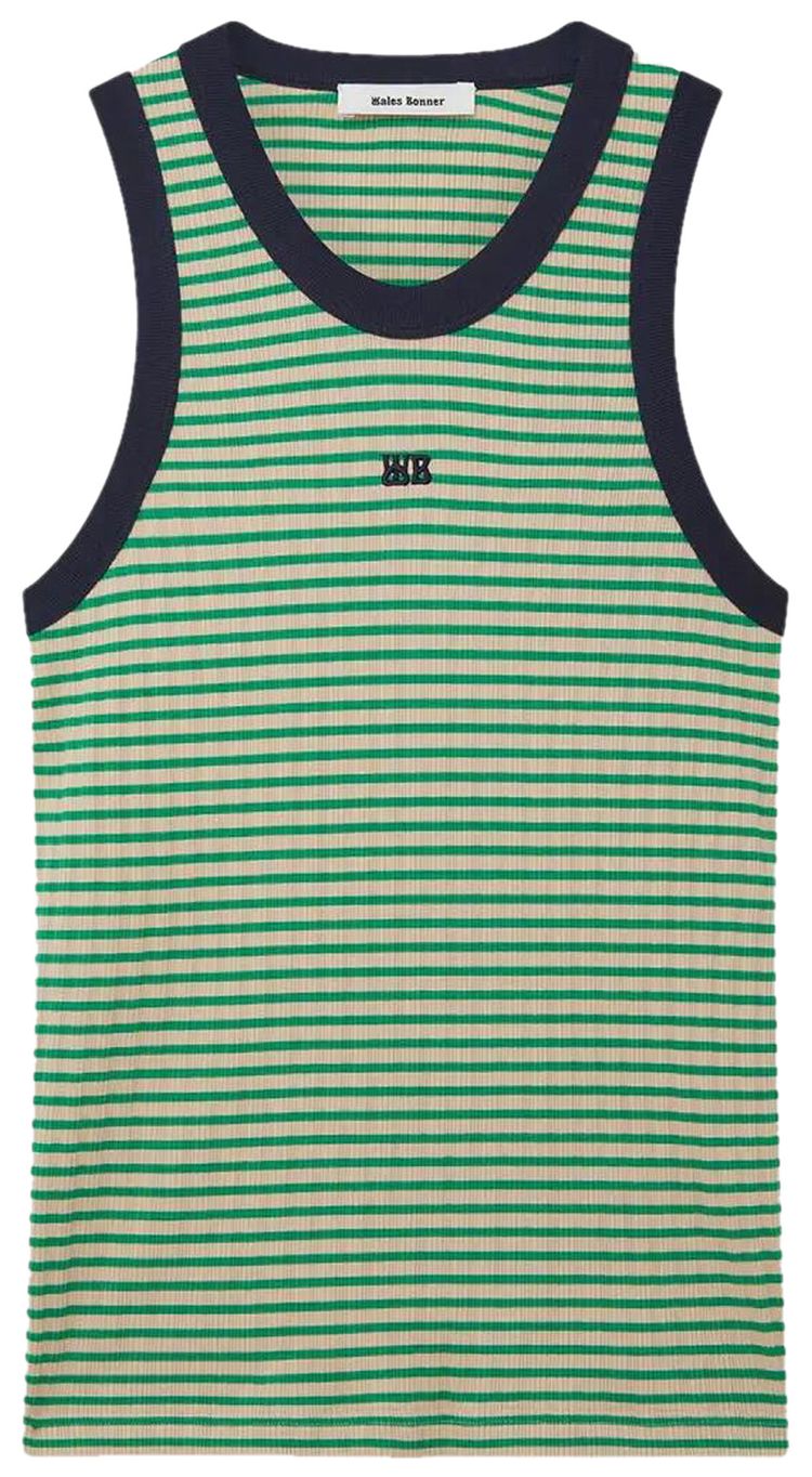 Wales Bonner Sonic Striped Tank Top Green