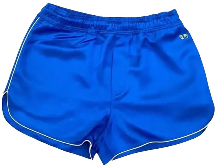 Wales Bonner Satin Distance Shorts Blue