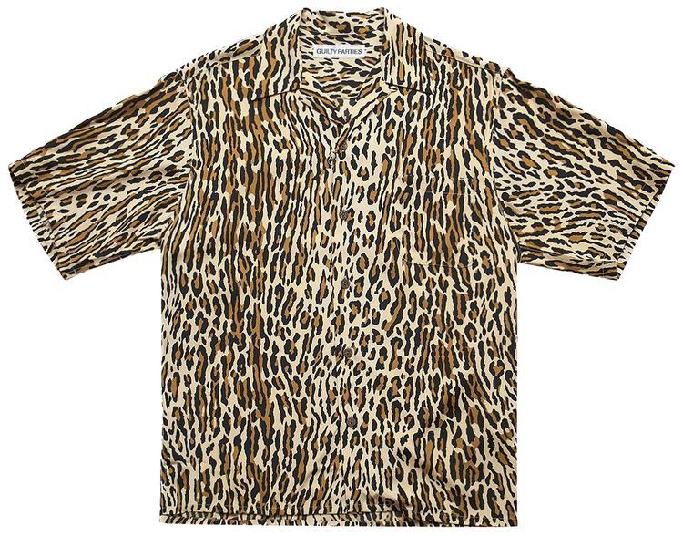 Wacko Maria Leopard Hawaiian Shirt Beige