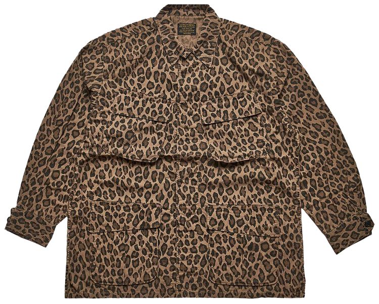 Wacko Maria Leopard Fatigue Jacket Beige
