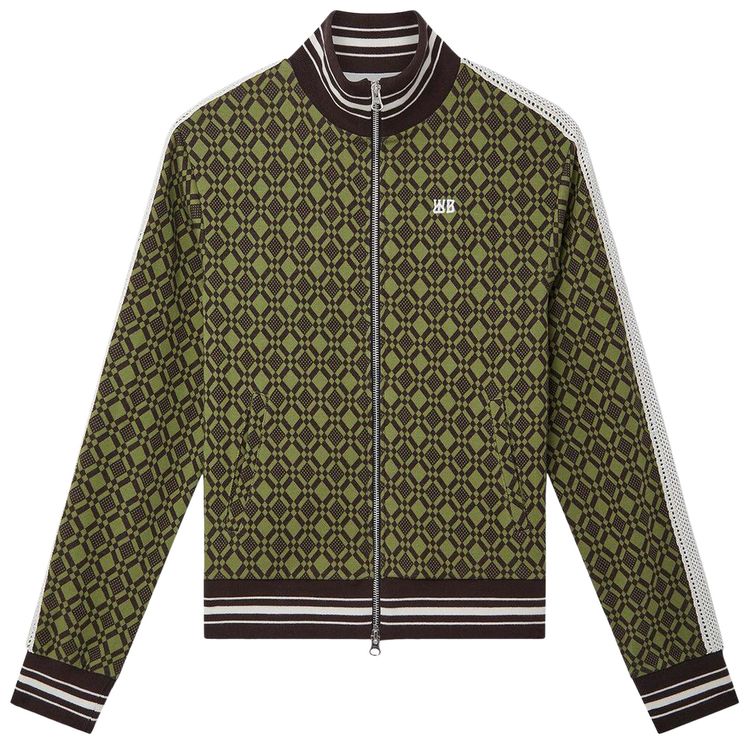 Wales Bonner Patterned Power Track Top Brown