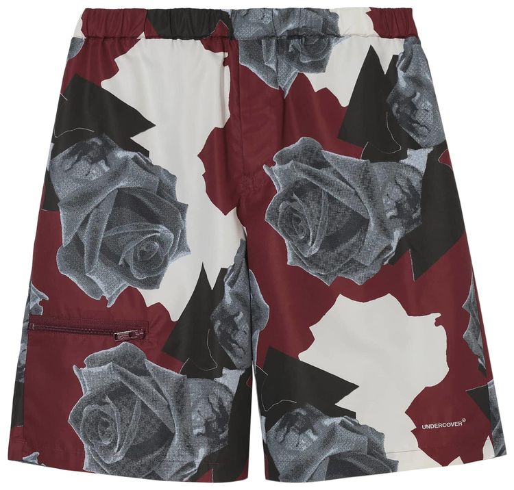 Undercover Graphic Tafetta Shorts Bordeaux