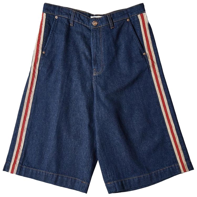 Wales Bonner Shadow Denim Shorts Blue