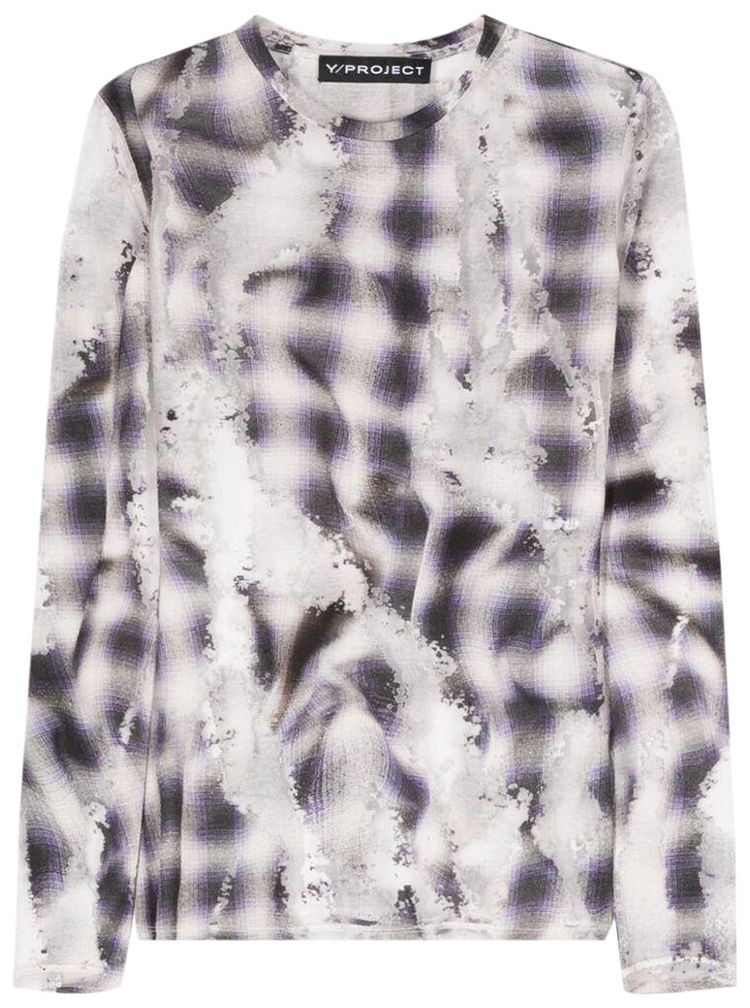 YProject Check Long Sleeve Top Blue