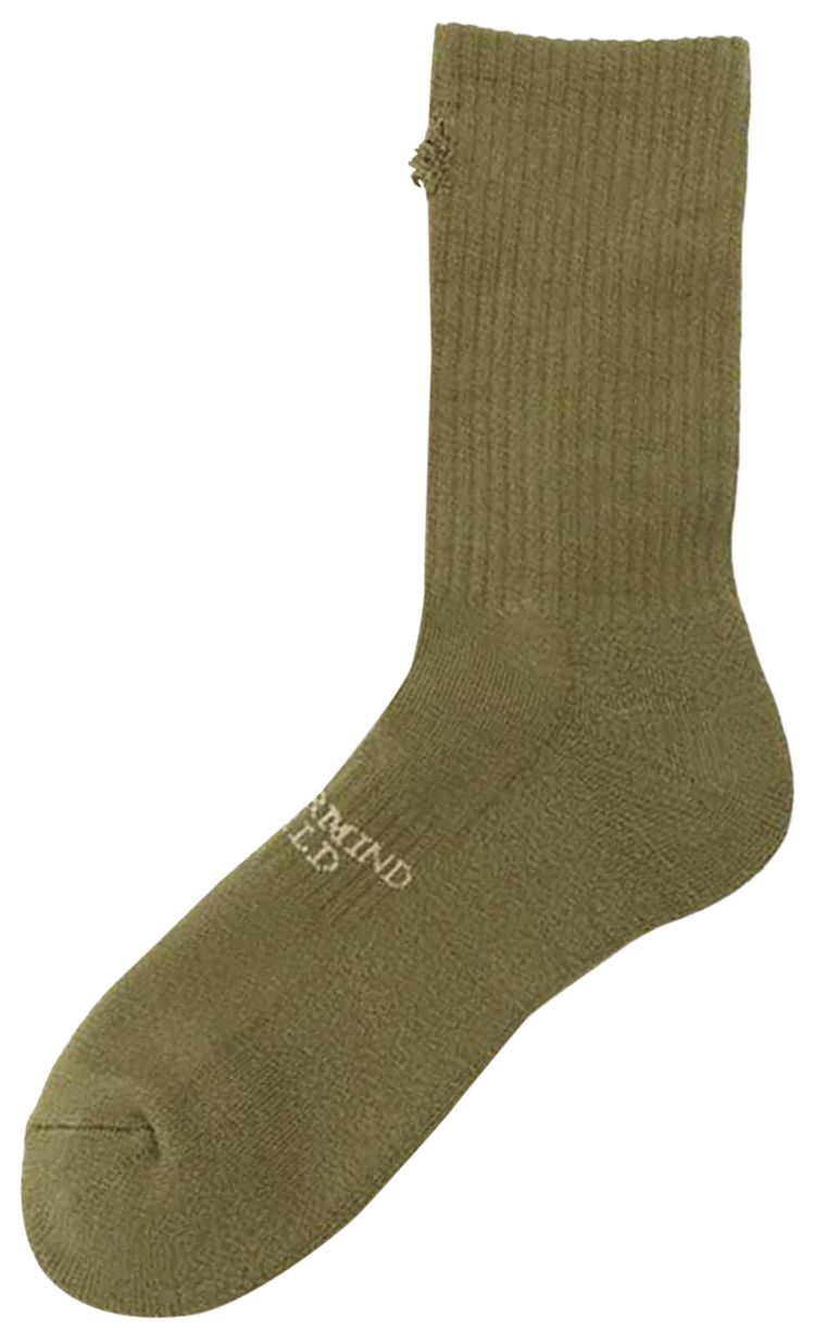 Mastermind World Distressed Crew Socks Olive