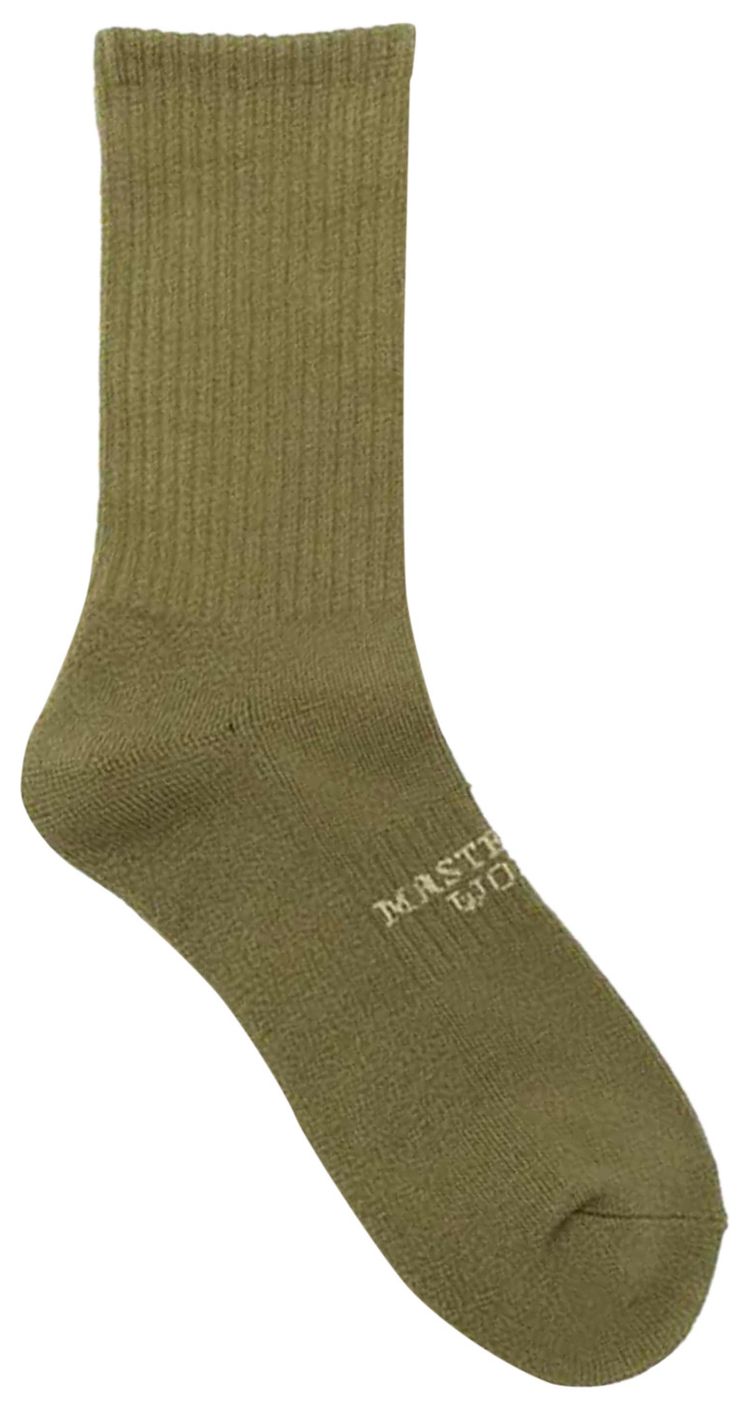 Mastermind World Distressed Crew Socks Olive