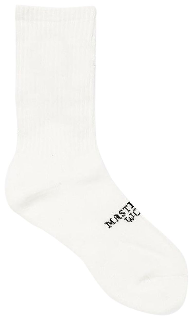 Mastermind World Distressed Crew Socks White