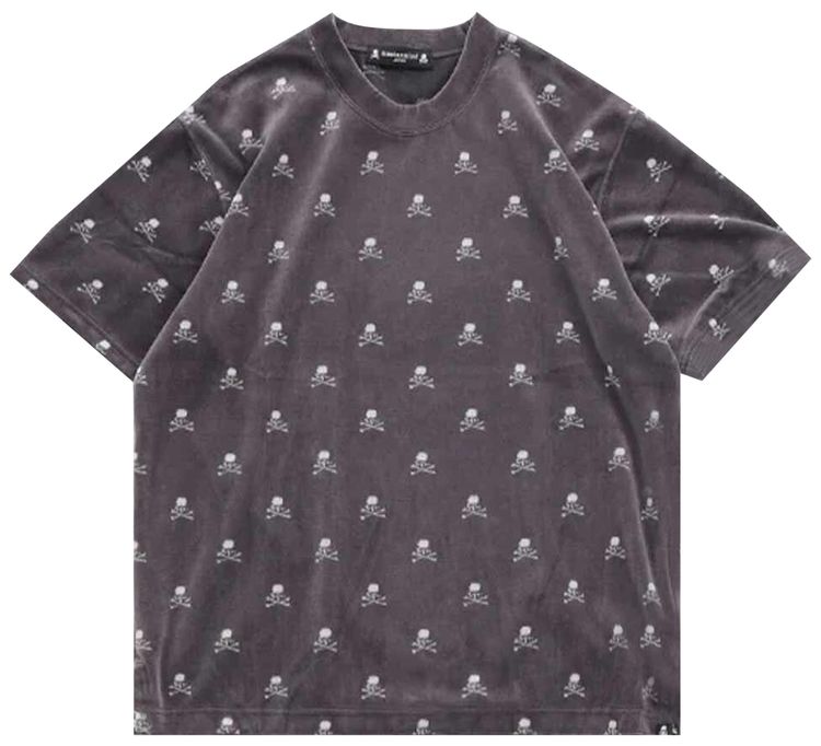 Mastermind Skull Monogram Velour Short Sleeve Tee Charcoal