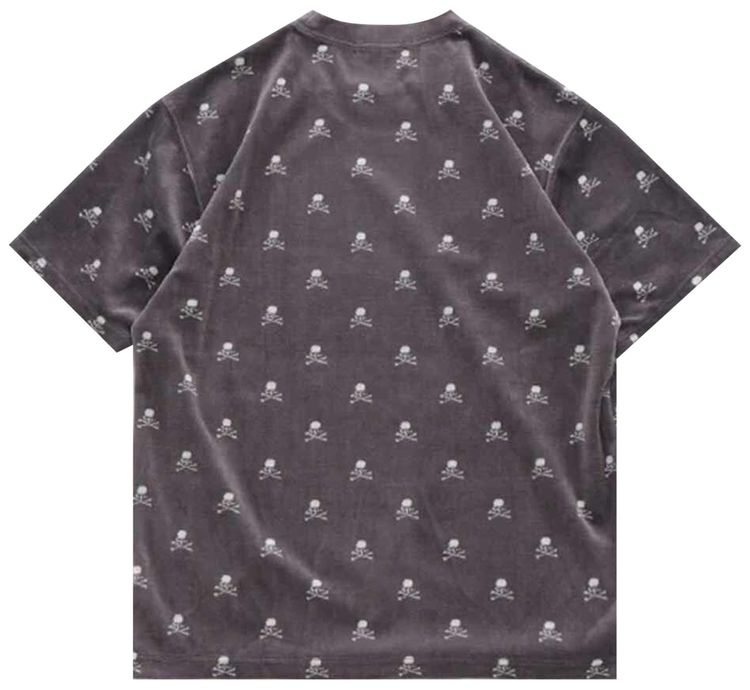 Mastermind Skull Monogram Velour Short Sleeve Tee Charcoal