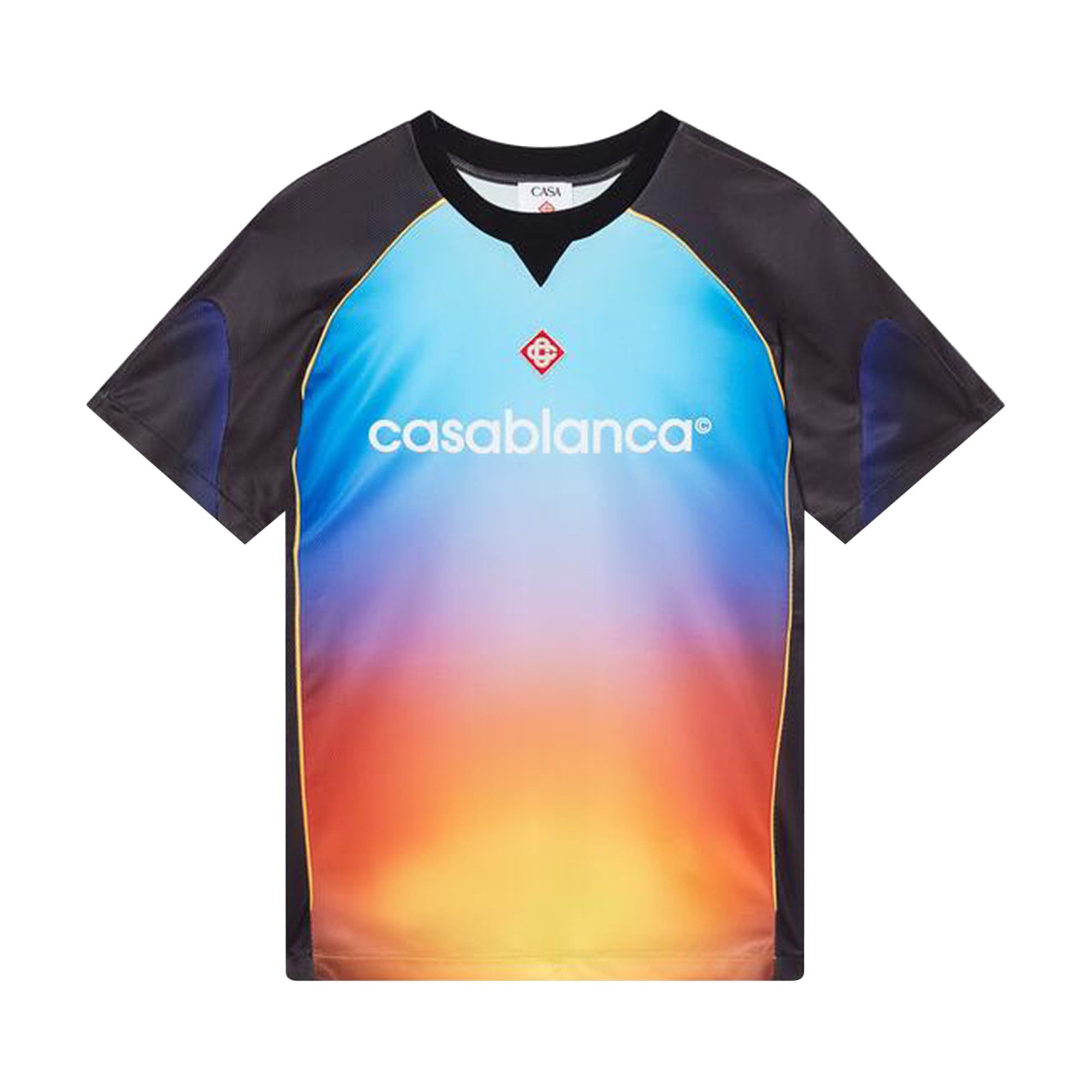 Tシャツ・カットソー Casablanca FOOTBALL T-SHIRT (U MPF25 JTP 375 01GRADIENT) Jacquard Monogram Football Shirt | Casablanca Paris
