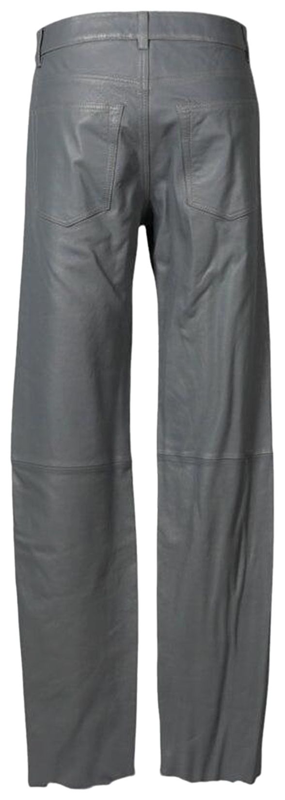 Diesel Regular Fit Leather Trousers Grey