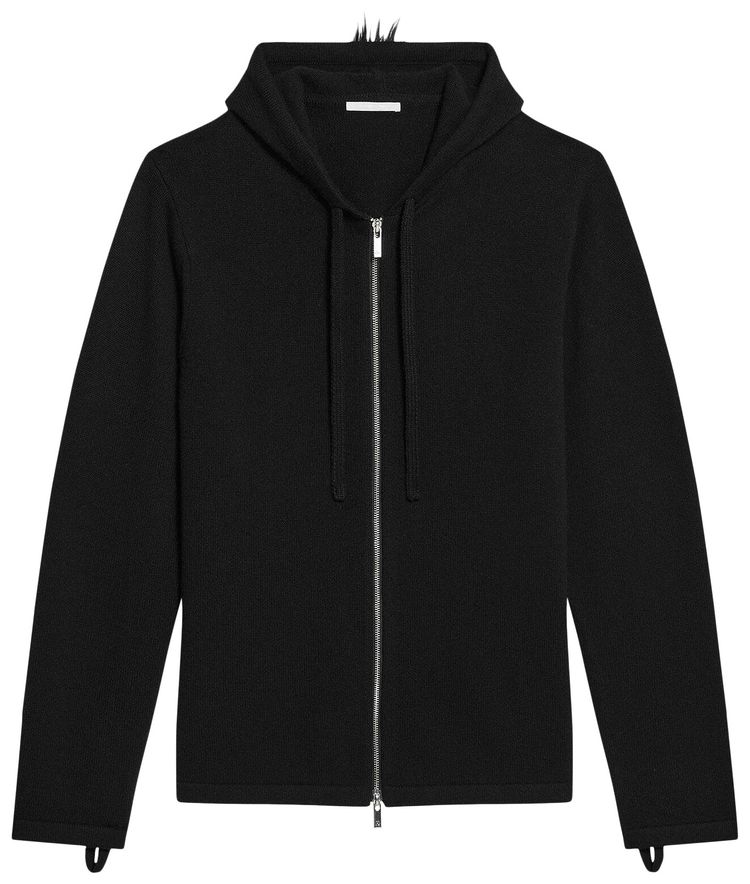 Helmut Lang Cashmere Mohawk Zip Hoodie Black